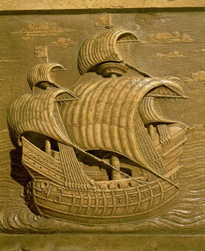 Relief depicting a Venetian galleon from the Tomb of Alessandro Contarini (d.1553) by Alessandro Vittoria